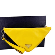 Load image into Gallery viewer, PRADA Triangle Leather Clutch Yellow
