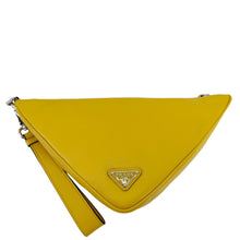 Load image into Gallery viewer, PRADA Triangle Leather Clutch Yellow
