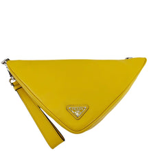 Load image into Gallery viewer, PRADA Triangle Leather Clutch Yellow
