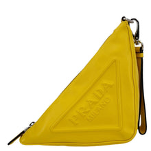 Load image into Gallery viewer, PRADA Triangle Leather Clutch Yellow
