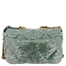 Load image into Gallery viewer, CHANEL 19 Flap Medium Sequins Shoulder Bag Green
