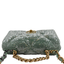 Load image into Gallery viewer, CHANEL 19 Flap Medium Sequins Shoulder Bag Green
