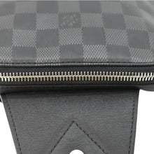 Load image into Gallery viewer, LOUIS VUITTON Avenue Sling Damier Graphite Black Backpack Bag zip side look
