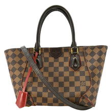 Load image into Gallery viewer, LOUIS VUITTON Caissa MM Damier Ebene Brown Tote Bag  front look
