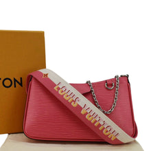 Load image into Gallery viewer, LV Easy Pouch On Strap Epi Leather Shoulder Bag Pouch Pink front side

