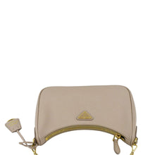 Load image into Gallery viewer, PRADA Re-Edition 2005 Saffiano Leather Shoulder Bag Cameo Beige upper look
