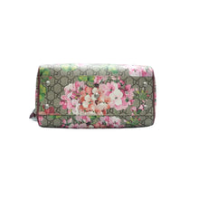 Load image into Gallery viewer, Pre owned GUCCI Boston Blooms Canvas Satchel Bag Bicolor back side look
