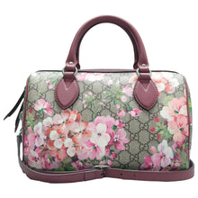 Load image into Gallery viewer, Pre owned GUCCI Boston Blooms Canvas Satchel Bag Bicolor front look
