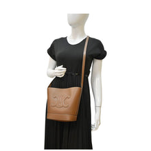 Load image into Gallery viewer, Preloved Celine Cuir Triomphe Calfskin Leather Bucket Crossbody Bag High Quality
