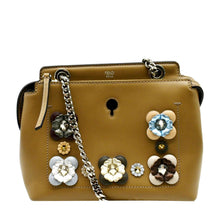 Load image into Gallery viewer, Preloved_FENDI_DotCom_Flower_Embellished_Shoulder_Bag_in_Tan
