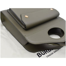 Load image into Gallery viewer, Preowned BURBERRY Mini Leather Pocket Tote Bag in Dark Fern Green - Top Left
