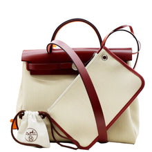 Load image into Gallery viewer, HERMES Herbag Zip Retourne 31 Toile Canvas Shoulder Bag White
