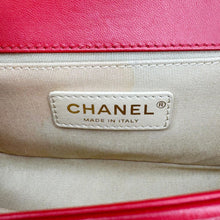 Load image into Gallery viewer, CHANEL Boy Flap Small Chevron Leather Shoulder Bag Red
