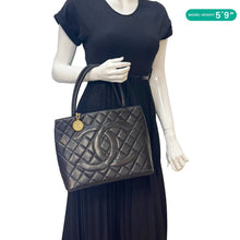 Load image into Gallery viewer, CHANEL Medallion Quilted Leather Tote Bag Black
