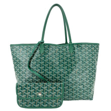 Load image into Gallery viewer, GOYARD Saint Louis PM Chevron Print Canvas Tote Bag Green
