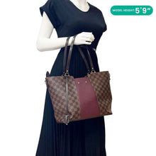 Load image into Gallery viewer, LOUIS VUITTON Jersey Damier Ebene Satchel Bag Bordeaux
