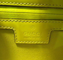 Load image into Gallery viewer, GUCCI GG Small Rubber Effect Leather Crossbody Bag Neon Yellow 771293
