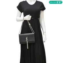 Load image into Gallery viewer, YSL Kate Tassel Small Crocodile Leather Crossbody Bag Black dummy look
