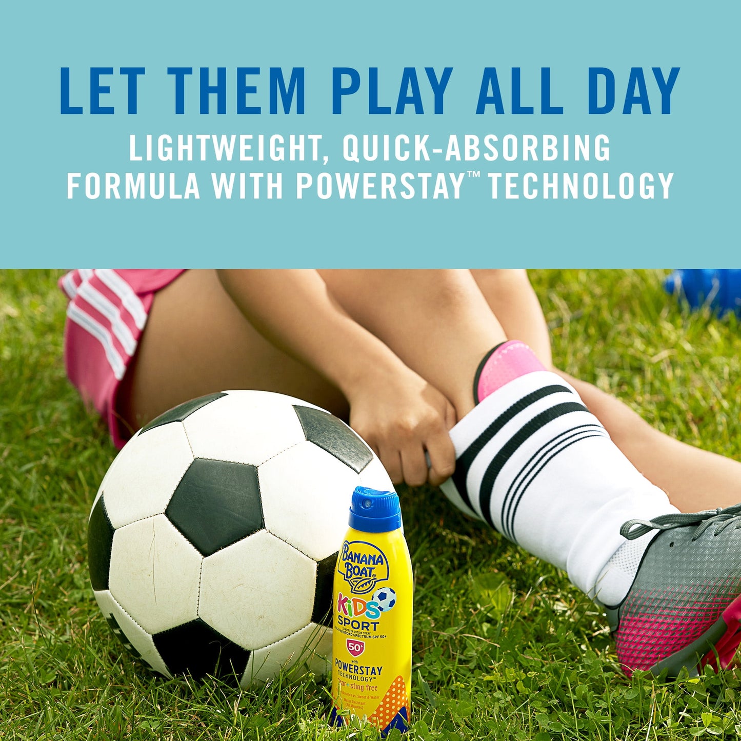 Banana Boat Kids Sport Sunscreen Spray SPF 50, Twin Pack, Kids Sunscreen Spray, Sunblock, 6 oz each