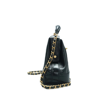 Load image into Gallery viewer, Chanel Shiny Lambskin Quilted Small Doctor Bag Black
