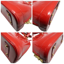 Load image into Gallery viewer, Louis Vuitton Alma BB Monogram Patent Leather Satchel Bag Red
