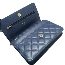 Load image into Gallery viewer, Chanel WOC Caviar Quilted Wallet on Chain Navy Blue
