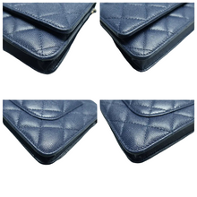 Load image into Gallery viewer, Chanel WOC Caviar Quilted Wallet on Chain Navy Blue
