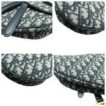 Load image into Gallery viewer, Christian Dior Saddle Oblique Jacquard Belt Crossbody Bag Navy Blue
