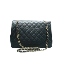 Load image into Gallery viewer, Chanel Single Flap Caviar Quilted Maxi Shoulder Bag Black
