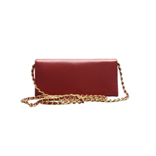 Load image into Gallery viewer, Prada Metal Oro Saffiano Leather Chain Wallet Red
