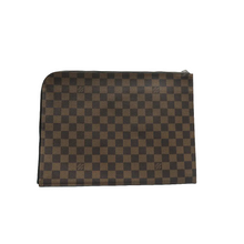 Load image into Gallery viewer, Louis Vuitton Jour GM Savane Damier Ebene Lion Chapman Pochette Brown
