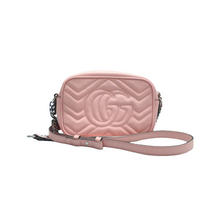 Load image into Gallery viewer, Gucci GG Marmont Small Matelasse Chevron Leather Camera Bag Pink
