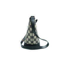 Load image into Gallery viewer, Celine Triomphe Leather Canvas Shoulder Bag Black
