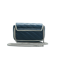 Load image into Gallery viewer, Gucci GG Marmont Vintage Effect Calfskin Matelasse Shoulder Bag Blue
