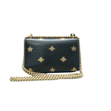 Load image into Gallery viewer, Gucci Bee Star Small Padlock Grained Calfskin Shoulder Bag Black
