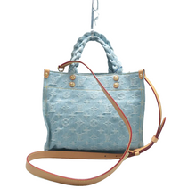 Load image into Gallery viewer, Louis Vuitton Let Go PM Monogram Washed Denim Tote Bag Sky Blue
