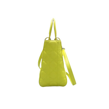 Load image into Gallery viewer, Christian Dior Lady Dior Patent Leather Satchel Bag Yellow
