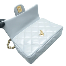 Load image into Gallery viewer, Chanel CC Square Flap Lambskin Enamel Quilted Mini Pending Shoulder Bag Light Blue
