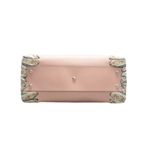 Load image into Gallery viewer, Fendi Peekaboo Vitello Seta Shiny Nappa Ribbon Lace Up Floral Satchel Baby Pink
