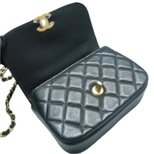 Load image into Gallery viewer, Chanel  Lambskin Quilted Small Chain Infinity Top Handle Flap Black
