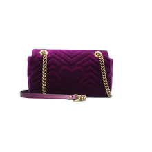 Load image into Gallery viewer, Gucci GG Marmont Velvet Leather Shoulder Bag Purple
