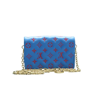 Load image into Gallery viewer, Louis Vuitton Coussin Pochette Monogram Embossed Leather Crossbody Bag Blue
