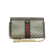 Load image into Gallery viewer, Gucci Ophidia Chain Canvas Shoulder Bag Brown
