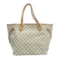 Load image into Gallery viewer, Louis Vuitton Neverfull MM W/P Damier Azur Canvas Shoulder Bag White
