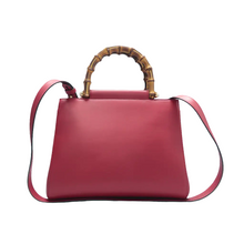 Load image into Gallery viewer, Gucci  Bamboo Nymphaea Leather Satchel Red
