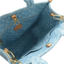 Load image into Gallery viewer, Louis Vuitton Let Go PM Monogram Washed Denim Tote Bag Sky Blue
