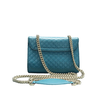 Load image into Gallery viewer, Gucci Emily Medium GGussima Patent Leather Chain Shoulder Bag Blue
