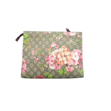 Load image into Gallery viewer, Gucci Blooms Large Cosmetic Case GG Supreme Monogram Clutch Pink
