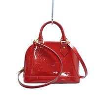 Load image into Gallery viewer, Louis Vuitton Alma BB Monogram Patent Leather Satchel Bag Red
