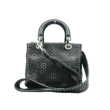 Load image into Gallery viewer, Christian Dior Christian DIOR Lady Dior Leather Satchel Bag Black
